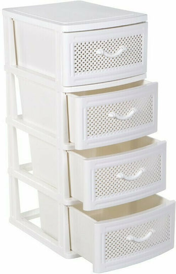 Homeplast Зива Перфорирана Пластмасова Чекмеджиера 4 Позиции Бяла 50x40x99см