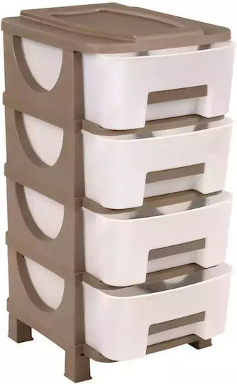 Homeplast Venus Plastic Food Rack 4 Tiers Beige 42x38x77cm