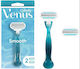 Venus Close & Clean Disposable Body Razors with 3 Blades and Lubricating Tape 2 Pieces