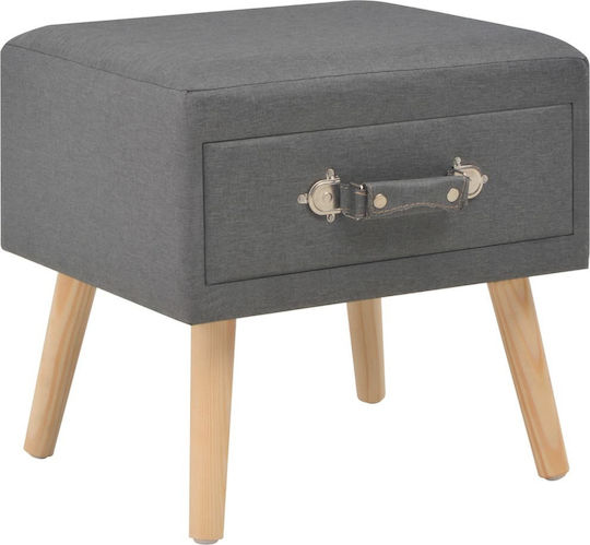 vidaXL Bedside Table with Fabric Upholstery Gray 40x35x40cm