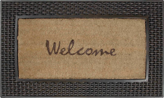 Hellas Welcome Doormat from Coconut Tree No 70 Beige-Black 45x75cm 2982 Beige-Black