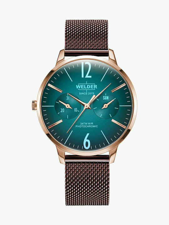 Welder Slim Women's Watch with Pink Gold Metal Bracelet