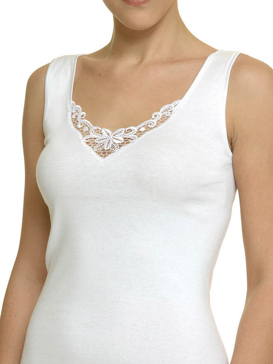 Women's Sleeveless Cotton T-Shirt White