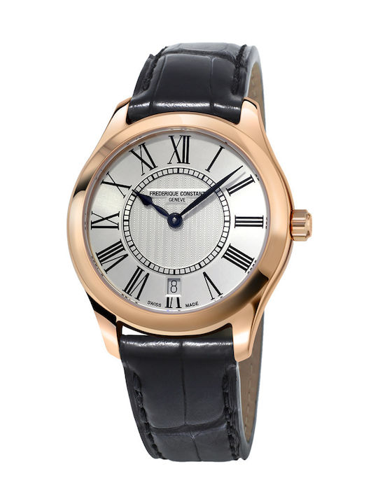 Frederique Constant Classics Uhr mit Schwarz Lederarmband