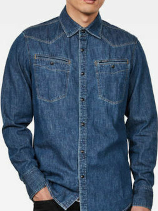 G-Star Raw 3301 Clean Cămașă Bărbătească Cu mânecă lungă Denim Albastru