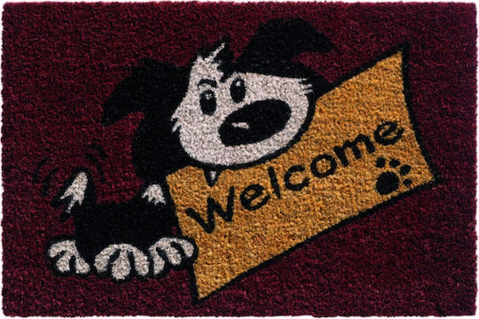 Sdim Πατάκι Εισόδου από Κοκοφοίνικα Ruco Print 414 Welcome Dog Μπορντό-Μαύρο 40x60εκ. 147-4060-414 Μπορντό-Μαύρο