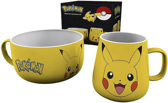 GB eye Σετ Πρωίνου Pokemon Pikachu Κούπα Κεραμική Κίτρινη 380ml