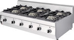 North GAS E600 Tabletop Commercial LPG Burner with 6 Hearths 38.7kW 119x70x43cm