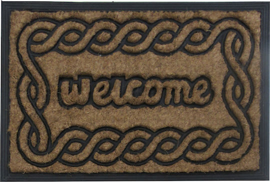 Ionion Fußmatte Eingang aus Kokosnussbaum Willkommen Braun-Schwarz 40x60cm 02.005.016 Braun-Schwarz
