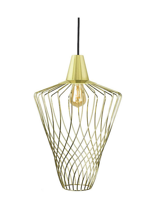 Nowodvorski Wave Pendant Light Single-Light Grid for Socket E27 Gold