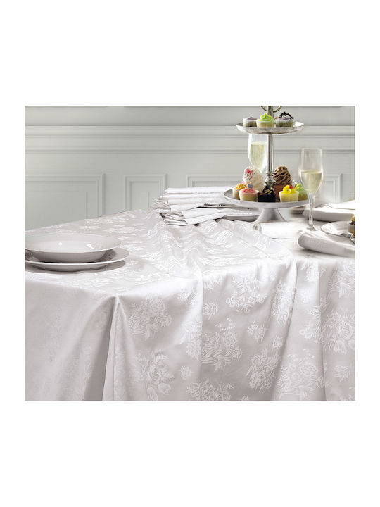 Rythmos Jasmine Polyester Checkered Tablecloth Λευκό 90x90cm