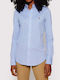 Women's Pique Monochrome Long Sleeve Shirt Light Blue