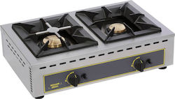 Roller Grill GAR 12B Tabletop Commercial LPG Burner with 2 Hearths 12kW 69x51x19.5cm 775625