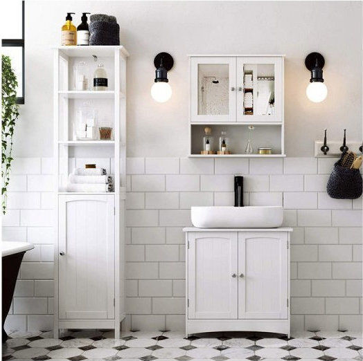 Songmics Πάγκος χωρίς Νιπτήρα Μ60xΒ30xΥ60cm Λευκός