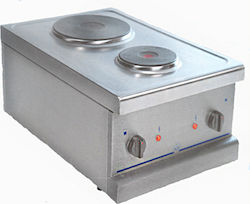 M&M equipment Cook Top Electric Cooktop Double 3.5kW 40x60x26cm