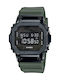 Casio G-Shock Digital Watch Battery with Green Rubber Strap