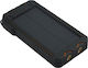 PowerNeed S12000 Solar Power Bank 12000mAh with 2 USB-A Ports Black