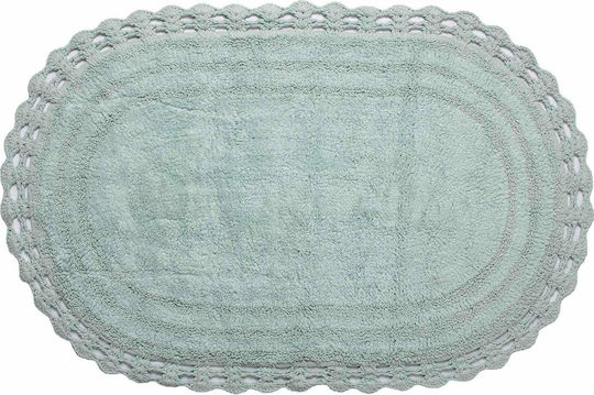 Silk Fashion Pată de Baie Din Bumbac Oval Verde Mentă 60x100 cm