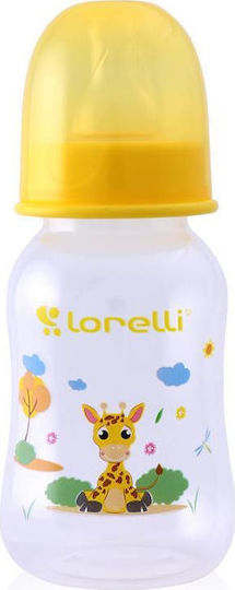Lorelli Plastic Baby Bottle Easy Grip PP Silicone Teat 0+ Months Yellow Giraffe with Silicone Teat for 0+ Months Yellow Giraffe 125ml