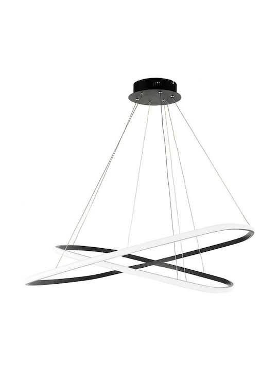 Ondaluce Quadra 2 Pendant Lamp with Built-in LED Black