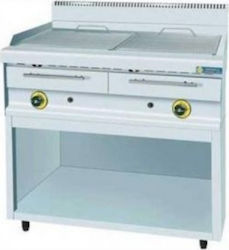 Sergas GR2 Grill LPG 18kW mit Lavastein, Basis & Abmessungen 87x65x94cm