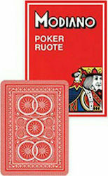 Modiano Ruote 99 Playing Cards Laminated for Poker Red