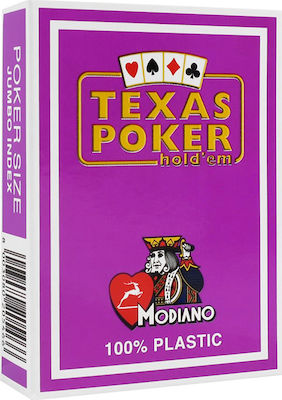 Modiano Texas Poker 2 Jumbo Playing Cards Plastic for Poker Purple