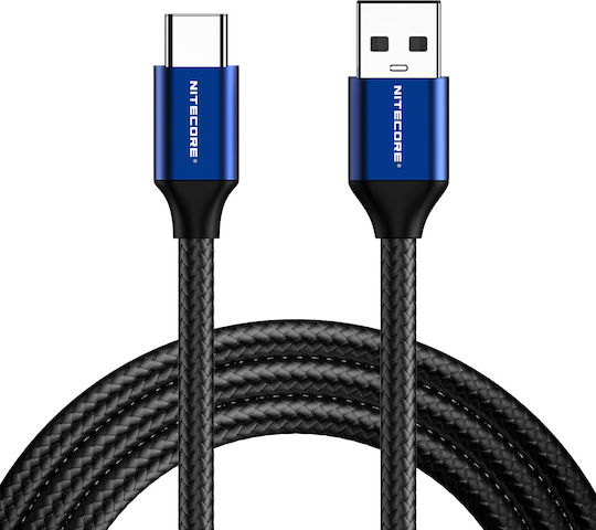 NiteCore UAC20 Geflochten USB 2.0 Kabel USB-C männlich - USB-A Blau 1m (9060100848)