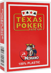 Modiano Texas Poker 2 Jumbo Τράπουλα Πλαστική Κόκκινη