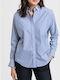 Gant Women's Striped Long Sleeve Shirt Light Blue