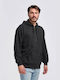 Bodymove Herren Sweatshirt Jacke mit Kapuze und Taschen Anthracite