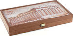 Manopoulos Parthenon Handmade Backgammon Wooden with Checkers 38x38cm