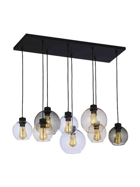 TK Lighting Cubus Suspendat Candelabru pentru 8 Becuri E27 Transparent