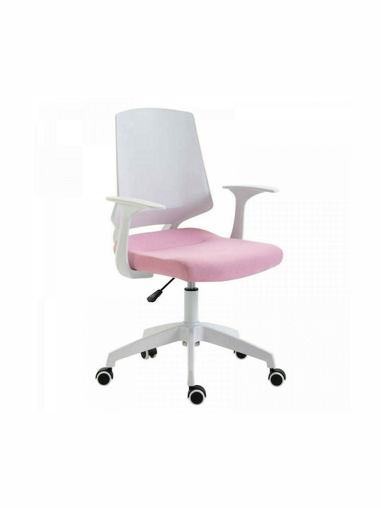 Καρέκλα Γραφείου με Μπράτσα A1150-W Ροζ Zita Plus