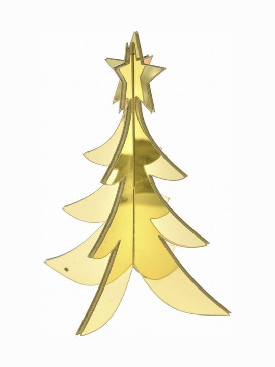 Iliadis Christmas Decorative Glass Tree 20cm Gold 2pcs