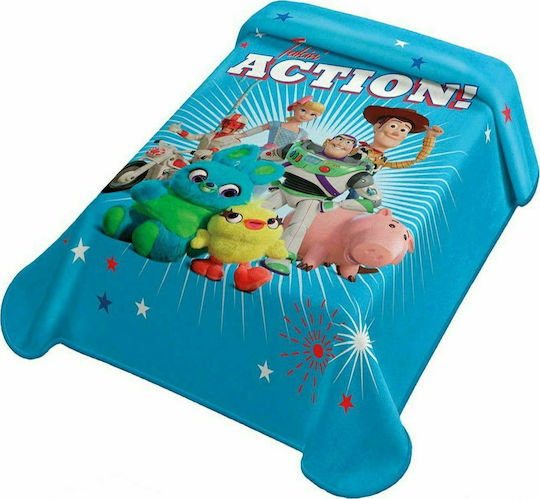 Belpla Κουβέρτα Ισπανίας Βελουτέ Toy Story Μπλε 160x220εκ.