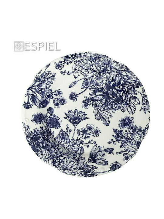 Espiel Plate Shallow Ceramic Blue with Diameter 33cm 2pcs