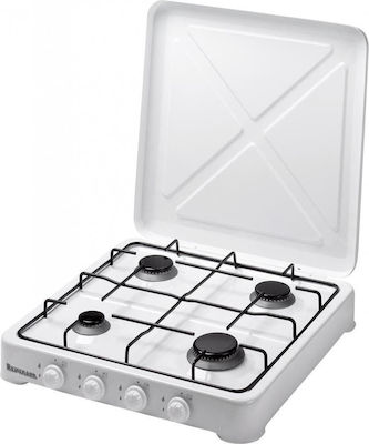 Ravanson Liquid Gas Countertop with 4 Burners White