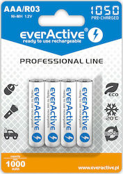 everActive Professional Line Wiederaufladbare Batterien AAA Ni-MH 1050mAh 1.2V 4Stück