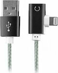 Fonex Braided USB to Lightning Cable Μαύρο 1m (USB862CHBS)