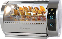 Sergas T30G Chicken Rottisserie Grill LPG 13.6kW with Dimensions 80x120x80cm