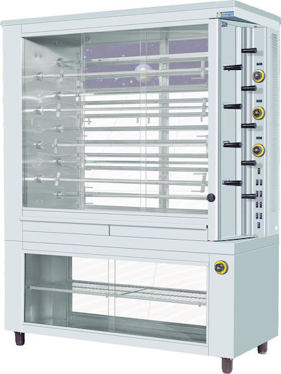 Sergas KE9 с топлинен шкаф Електрическа Пилешка скара Rottisserie 12кВт с Размери 64x145x188см