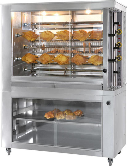 Sergas KE5 Електрическа Пилешка скара Rottisserie 10кВт с Размери 64x145x188см
