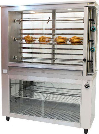 Sergas KE3 Electric Chicken Rottisserie Grill 8kW with Dimensions 48x145x188cm