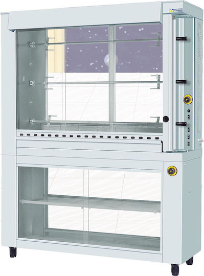 Sergas KG3 with Thermothalamo Chicken Rottisserie Grill LPG 18kW with Dimensions 48x145x188cm