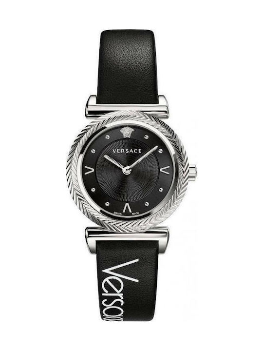 Versace Watch with Black Leather Strap VERE00918