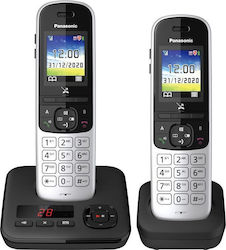 Panasonic KX-TGH722 Cordless Phone (2-Pack) with Speaker Black