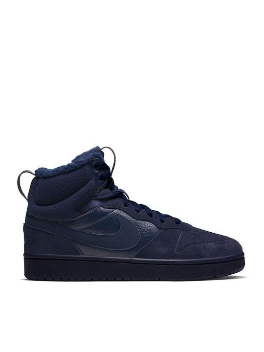 Court Borough Mid 2 Kids Sports Shoes Basketball with Laces Navy Blue