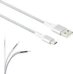 Lamtech Geflochten USB 2.0 auf Micro-USB-Kabel Silber 2m (LAM450275) 1Stück