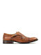 Damiani 627 Men's Leather Monk Shoes Brown